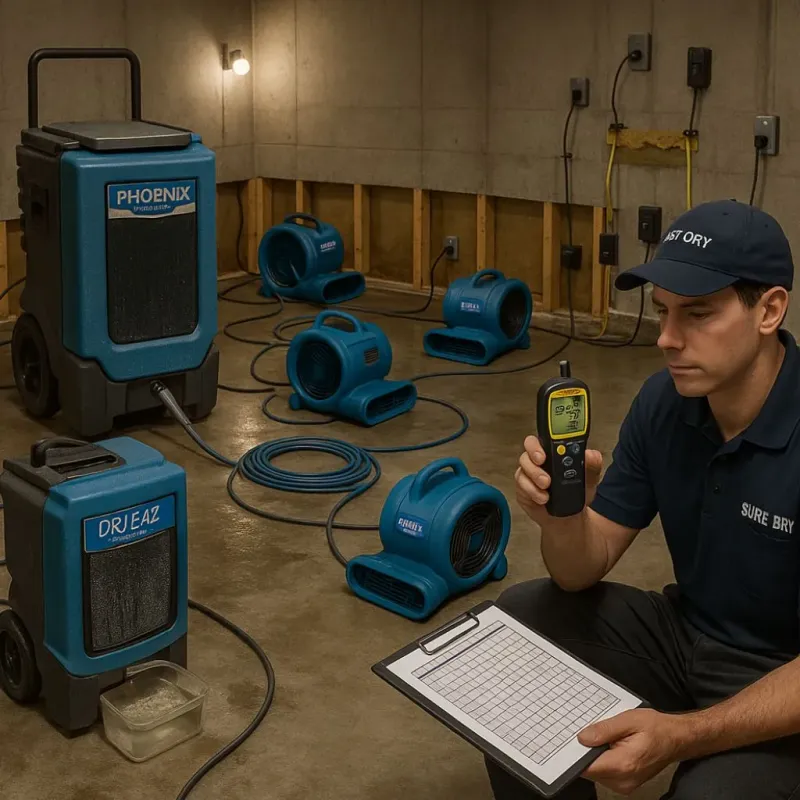 Structural Drying and Dehumidification process in Hybla Valley, VA